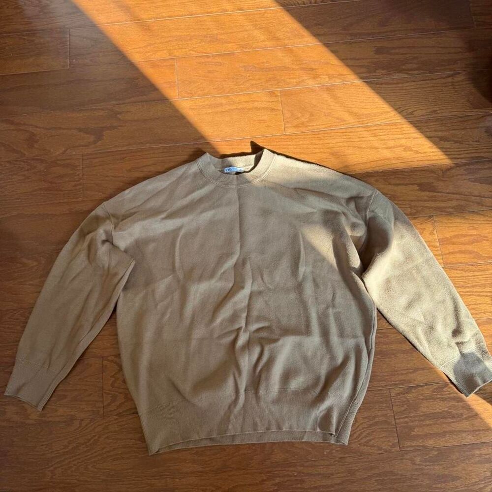 Zara Men's Tan and Brown Jumper
